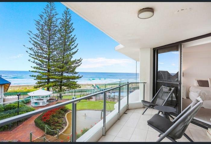 Oceanfront resort living with direct beach access. North east facing. 3 sunny balconies. 