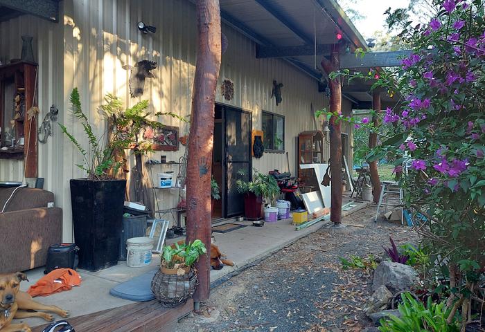 3 x 2 home on acreage set at rear of property with workshop and 2x2 carports  
